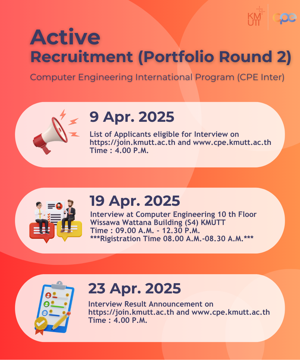 Schedule for the Active Recruitment, International Program, Round 2, Academic Year 2025